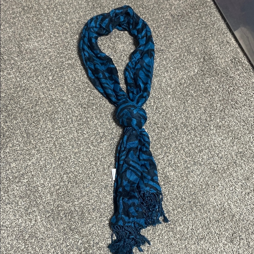 Blue zebra Patterned Scarf